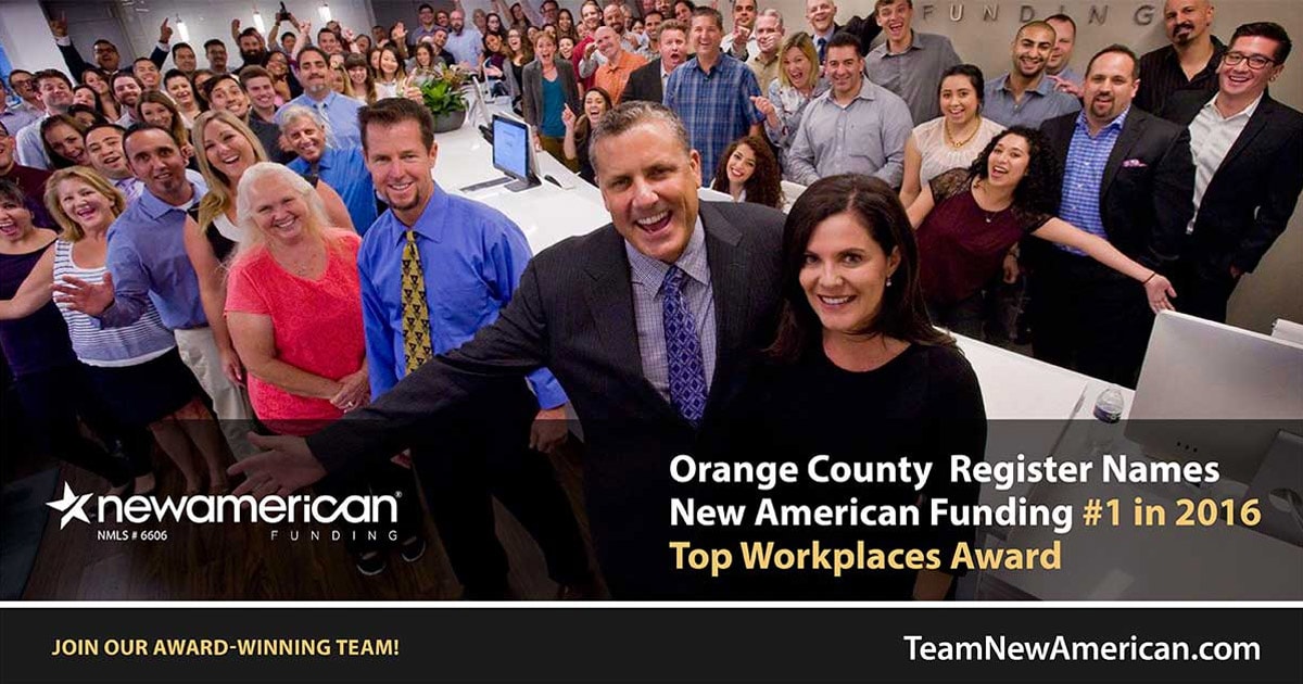 Orange County Register Names New American Funding #1 in 2016 Top Workplaces Award