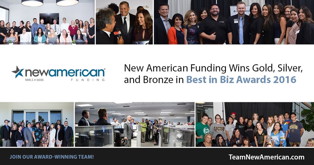 New American Funding Wins Gold, Silver and Bronze in Best in Biz Awards 2016